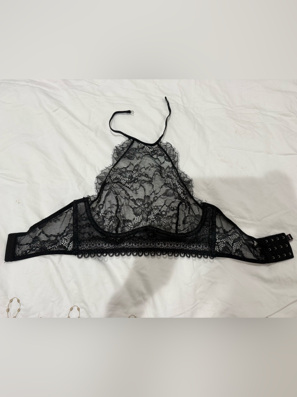Victoria's Secret Black Lace Bralette with Scalloped Trim